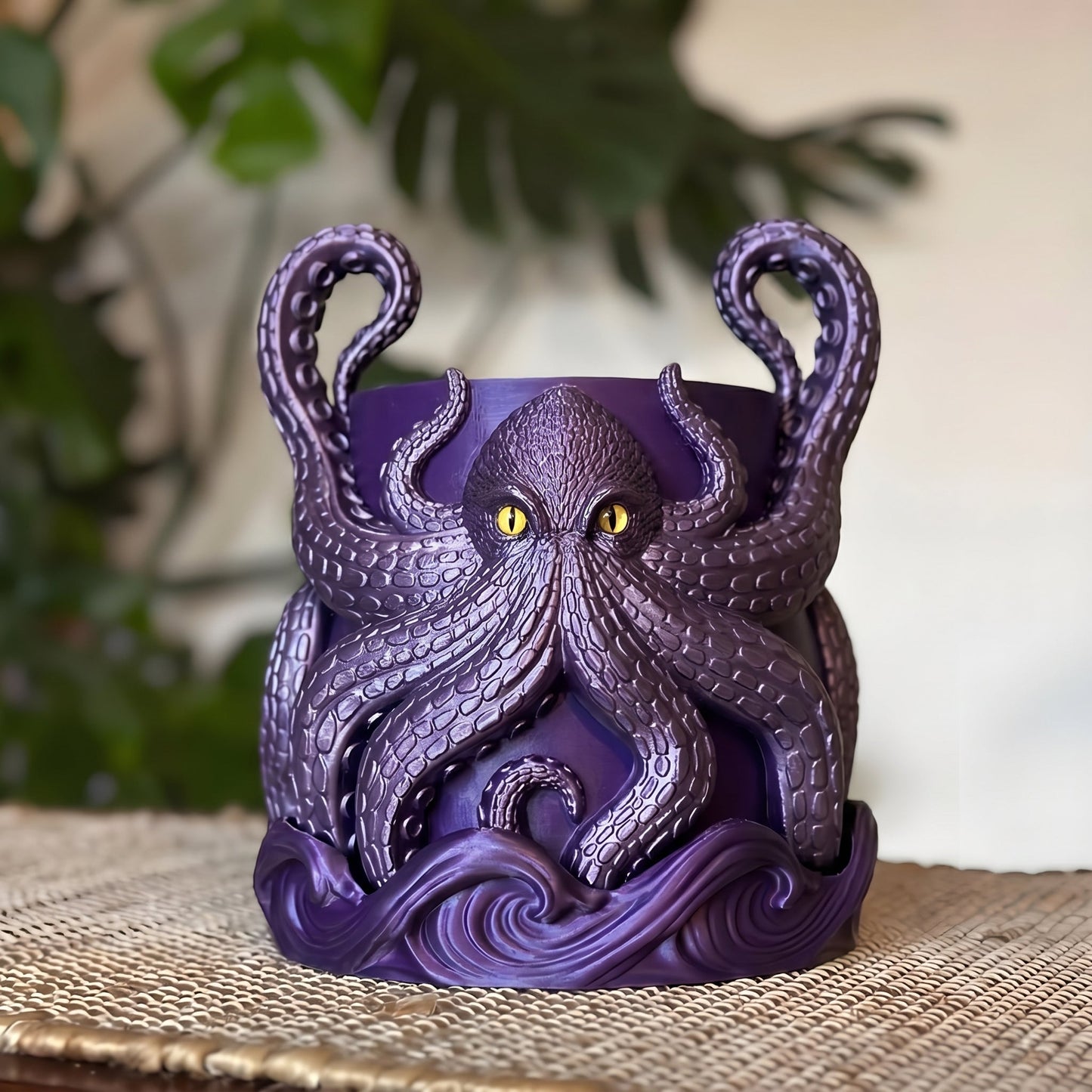 3D Printed Kraken Planter ā Octopus Planter with Tray