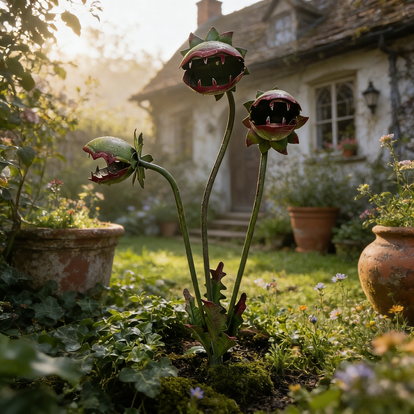 🪴🪴Whimsical Metal Carnivorous Plant Garden Stake