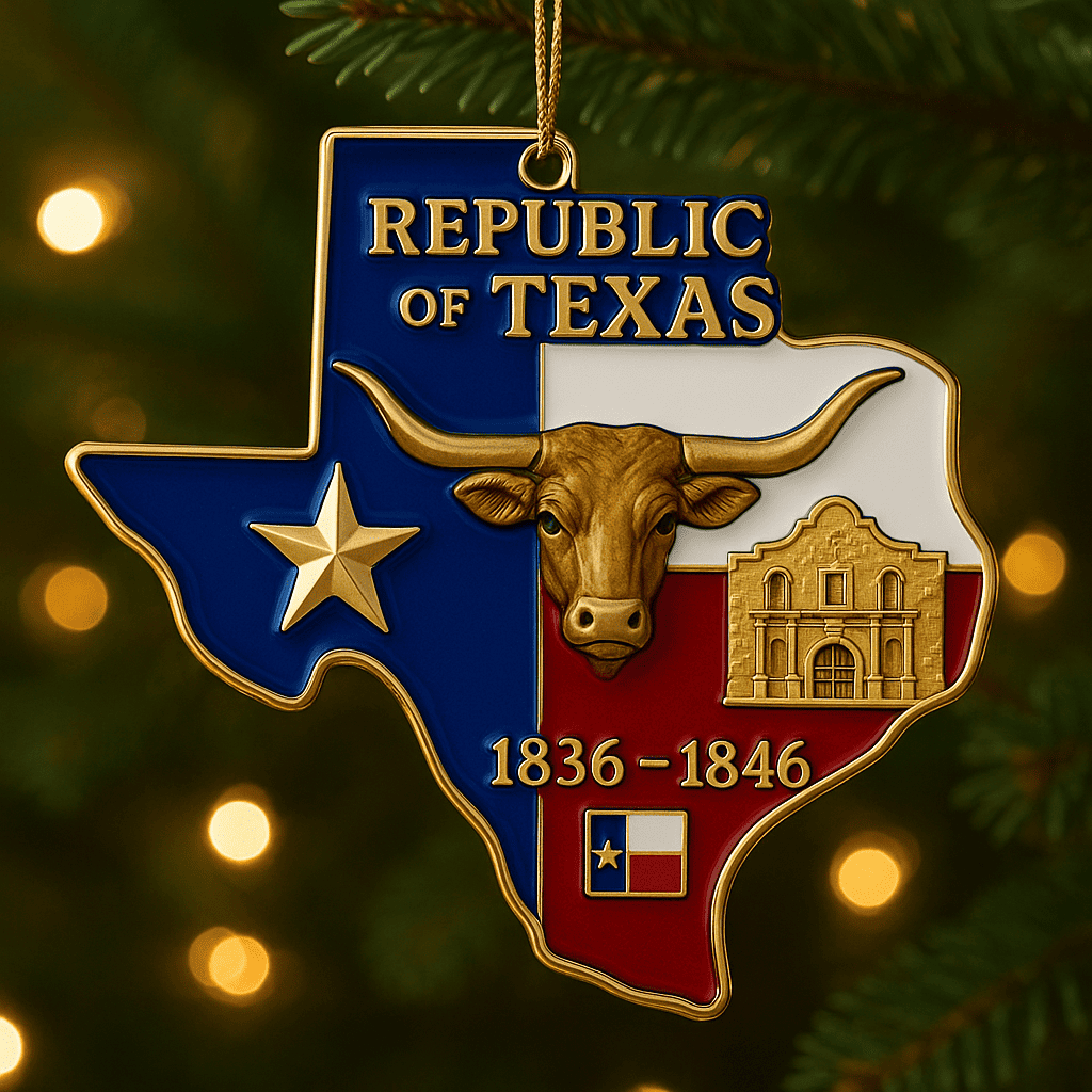 Republic of Texas Ornament – A Tribute to 1836–1846 🌟