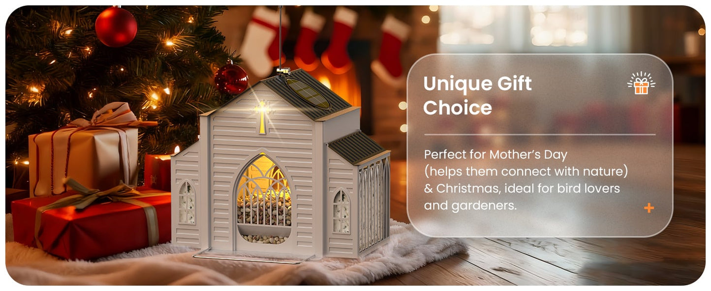 ✝️✝️Last Day 50% OFF-🔥Church-Shaped Metal Solar Bird Feeder🎁Buy 2 Free Shipping