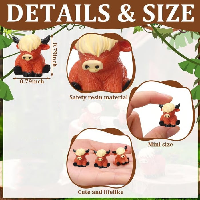 ๐๐ฅ Easter Mini Highland Cow Figurines