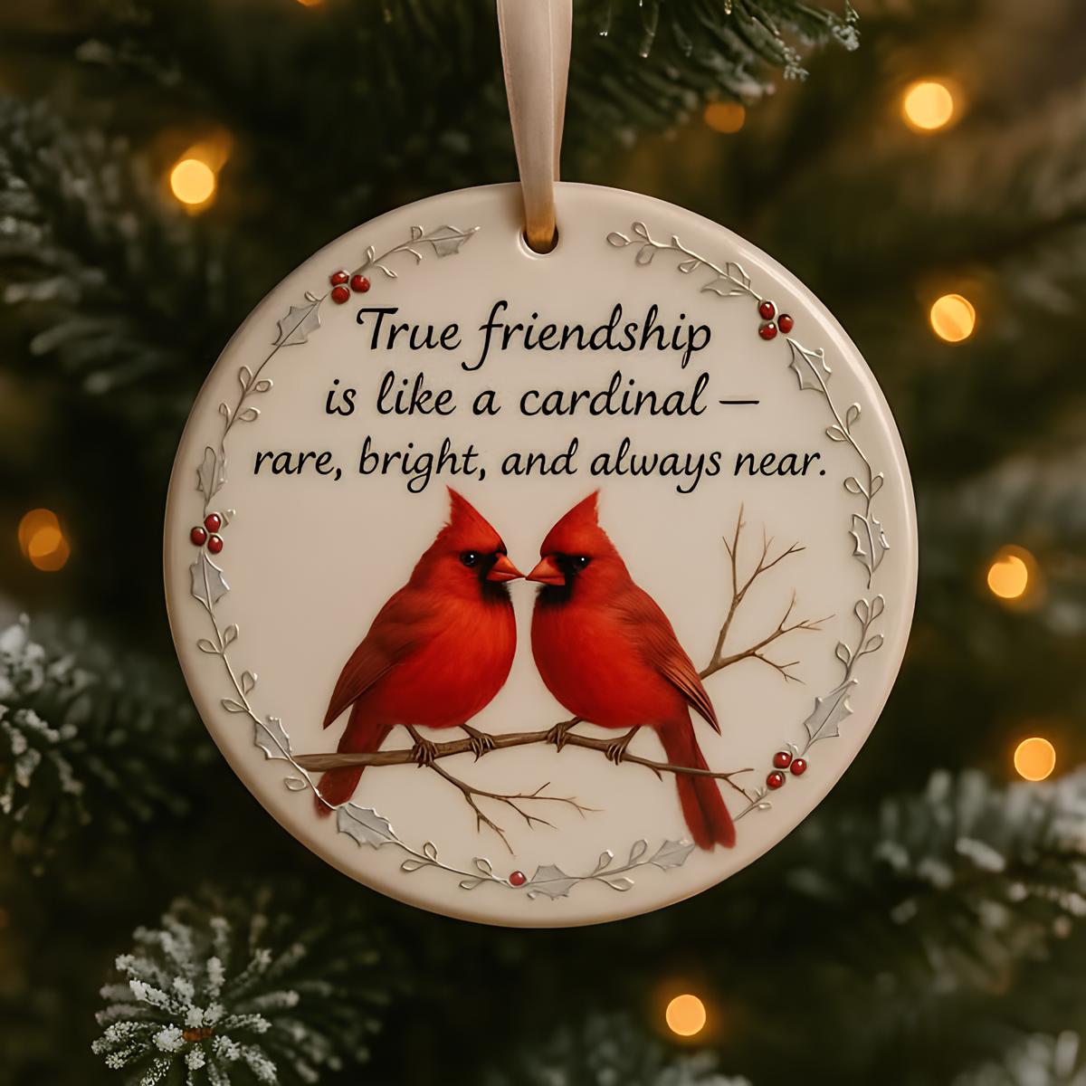 🐦🐦 Friendship Forever Cardinal Christmas Ornament