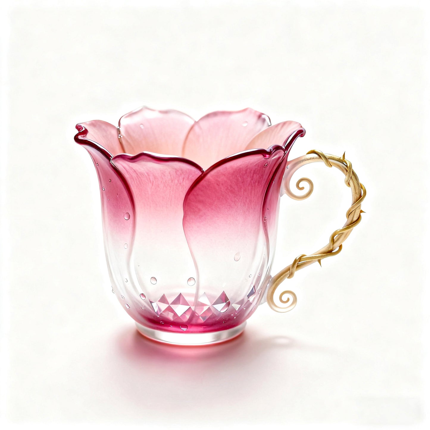 Handcrafted Petal Cup with Vine Handle