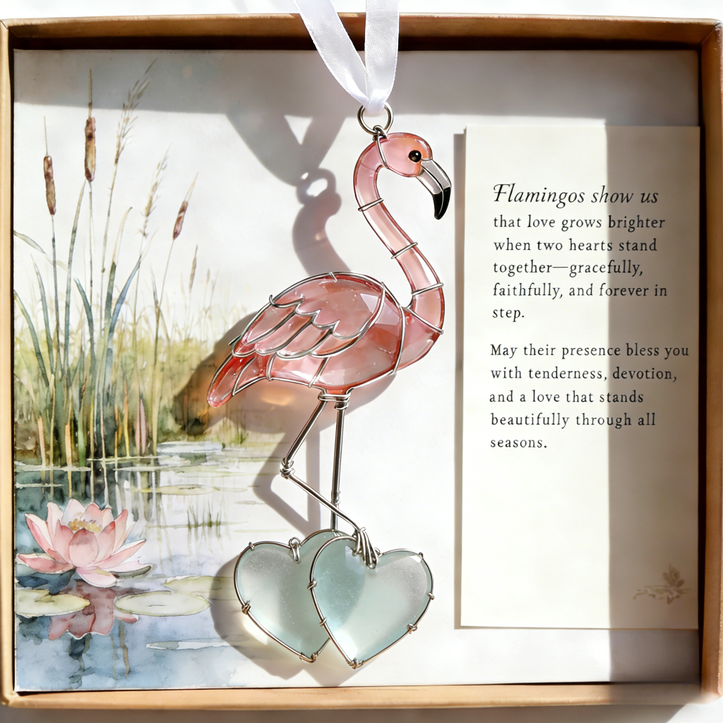 🌲Christmas Gift 50% Off--Flamingo Sea Glass Ornament