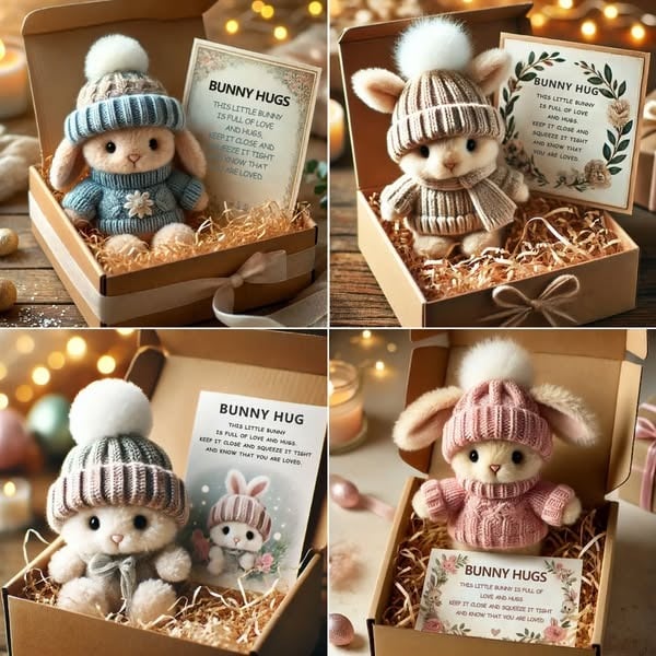 Handmade Mini Bunny Hug Cute Easter Gift🎁