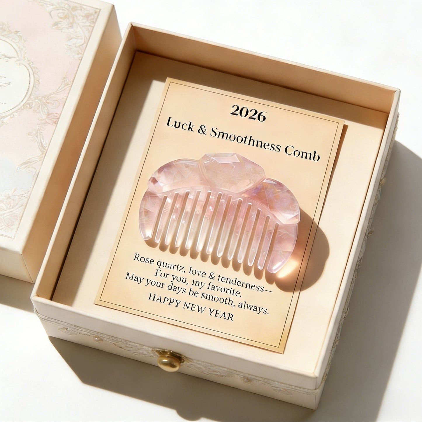 đđ©·Rose Quartz Comb for Luck & Smoothness: Your Daily Talisman of Love and Flow(2026)