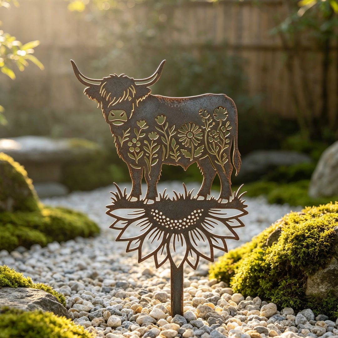 šš» Highland Cow Metal Garden Stake