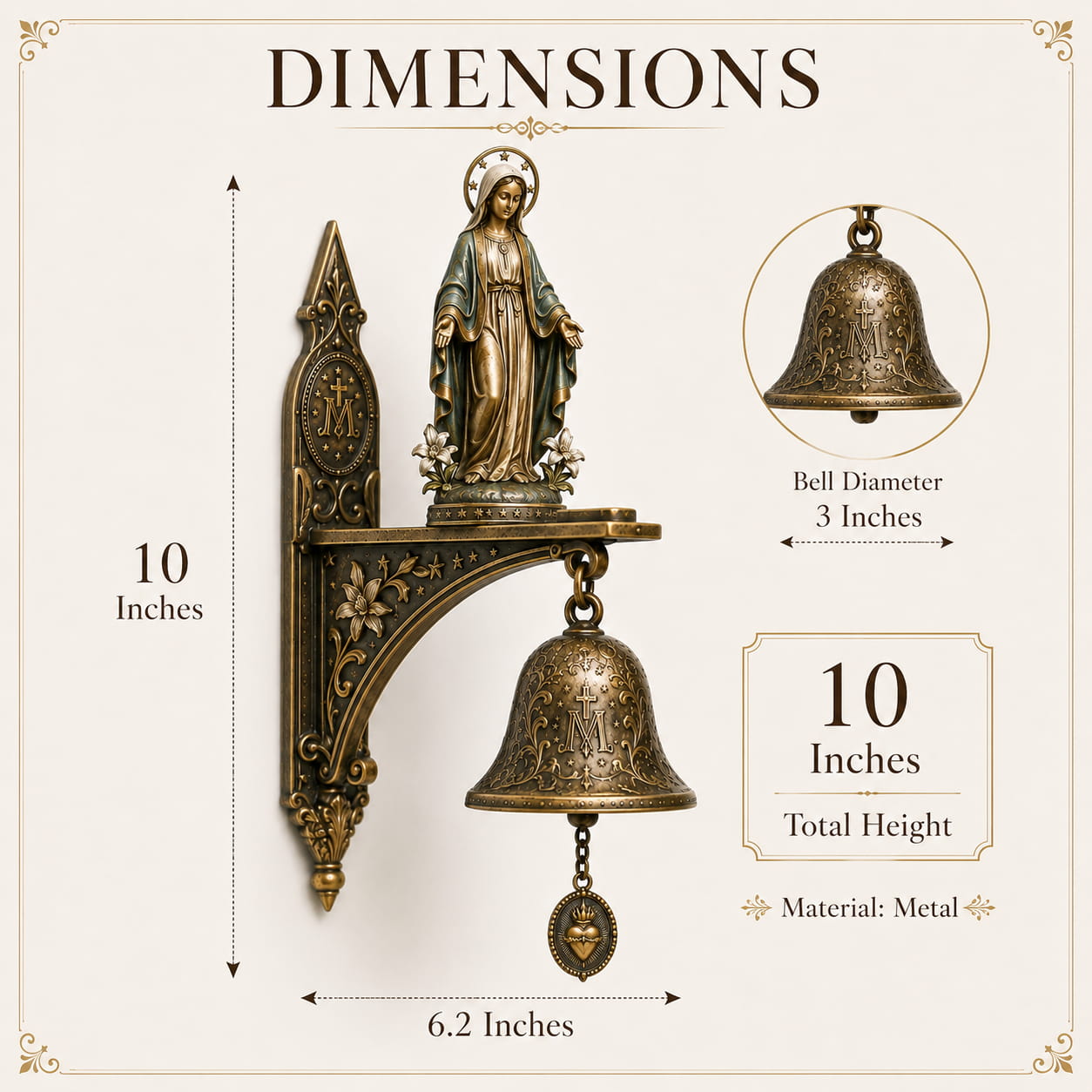 Our Lady of Grace Personalized Bronze Sanctuary Bell