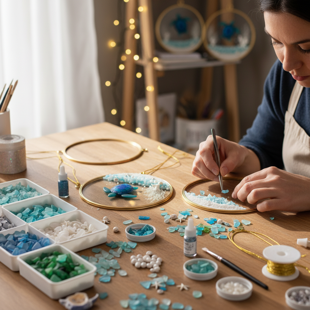 🐢🌊 Sea Glass Turtle Ornament – Handmade Coastal Christmas Decoration