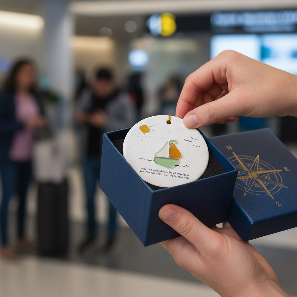 Sea Glass Sailboat Serenity Ornament