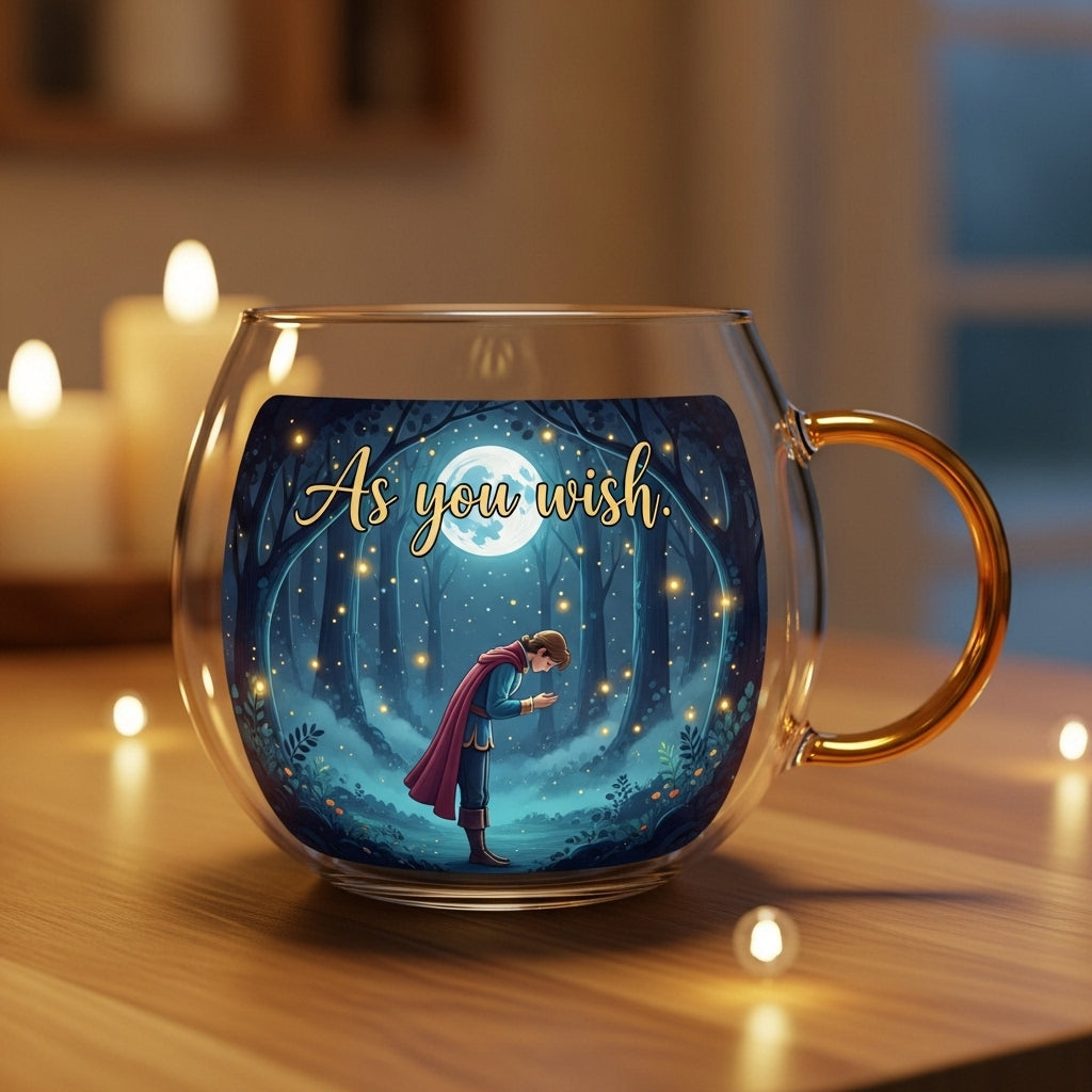 Classic Romance Movie Quote Glass Mug