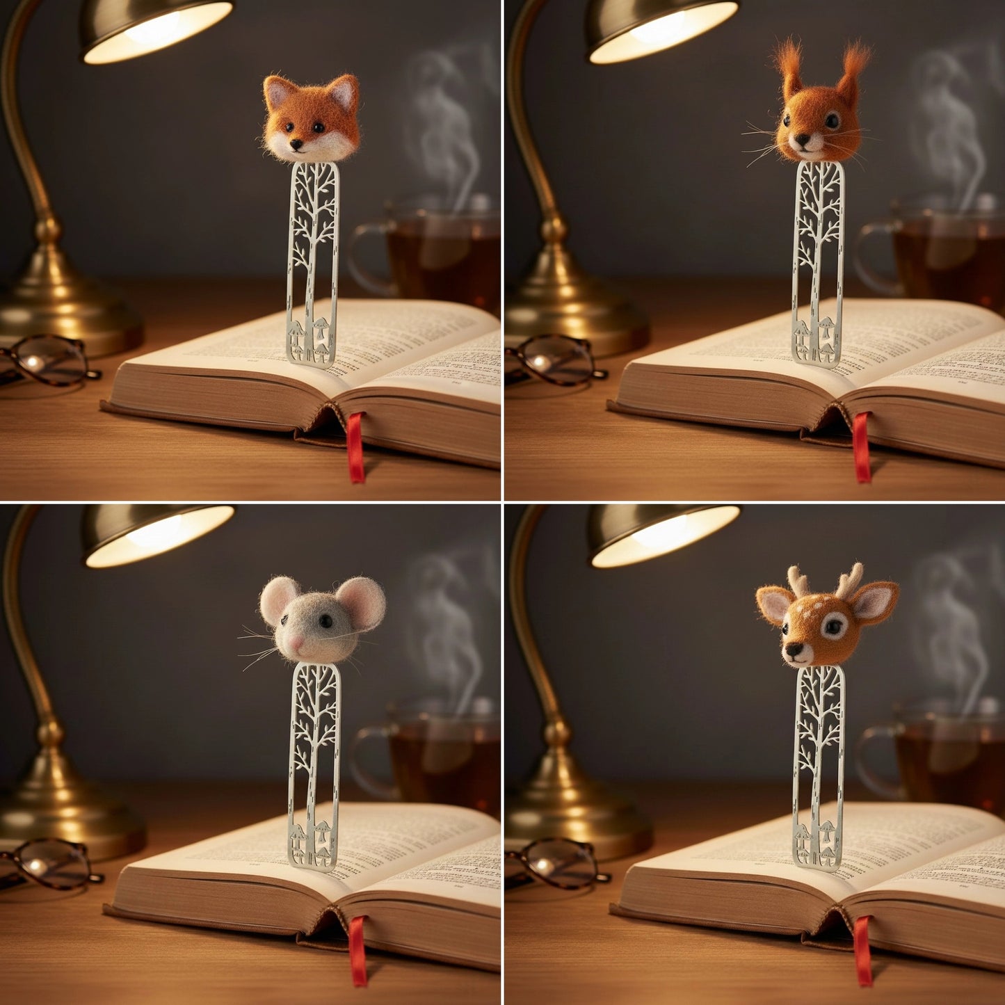 Forest Animal Felted Bookmark