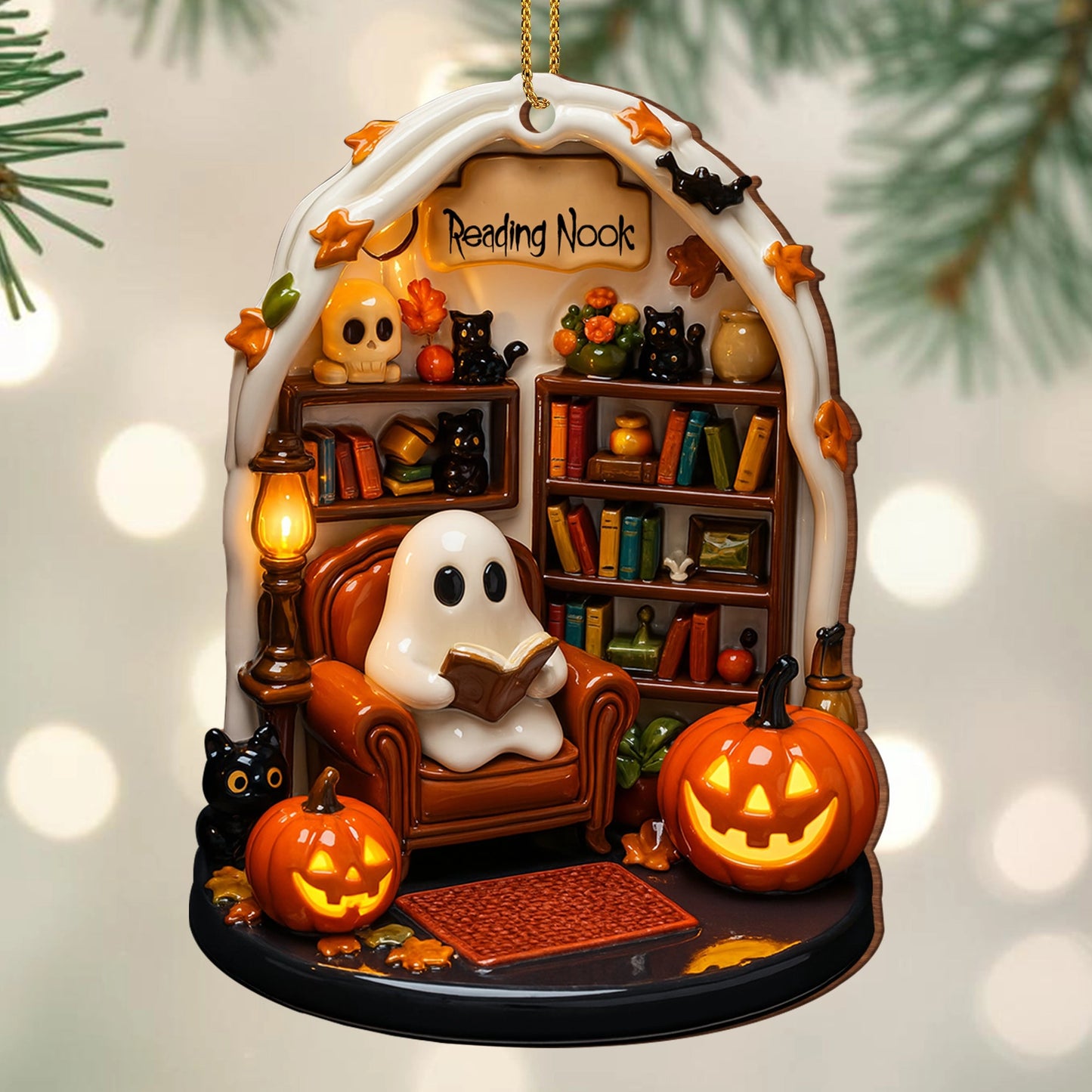 Halloween Reading Nook Hanging Ornament