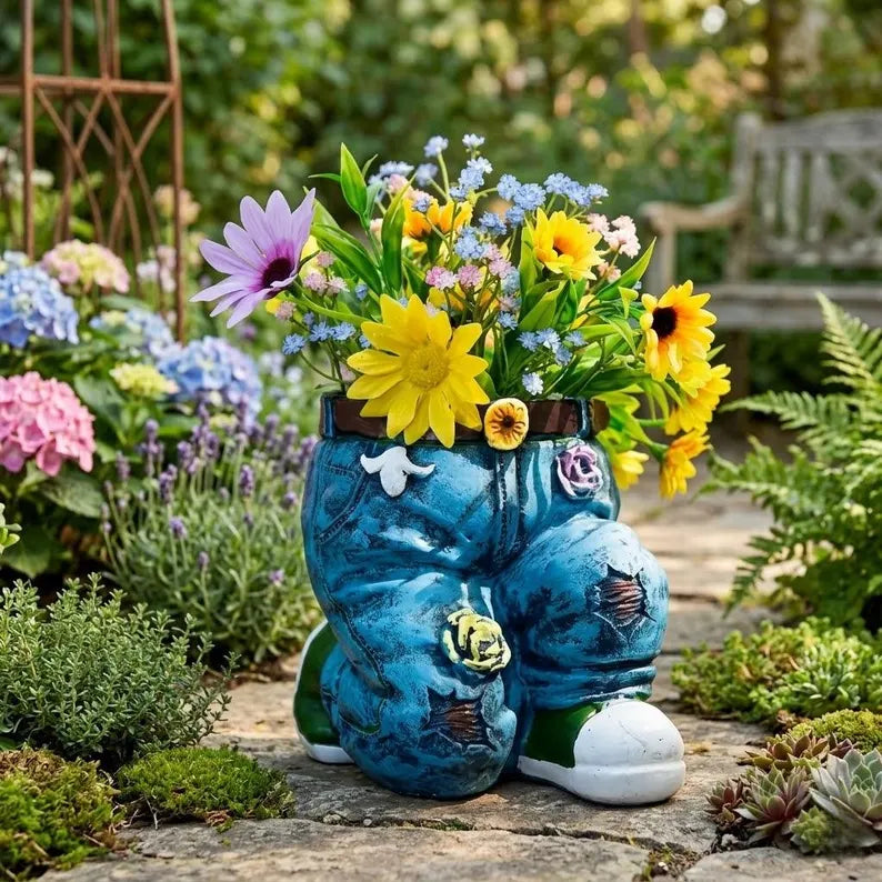 🌸🌸Unique Resin Sitting Planter Cute Animal Flower Pot Succulent Container Decorative Garden Sculpture Indoor Outdoor Pot Gift for Plant Lover