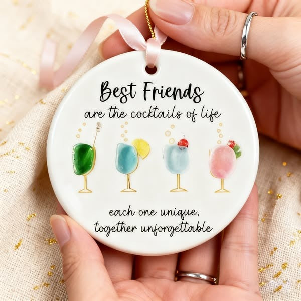 Best Friends Cocktails Sea Glass Friendship Decor