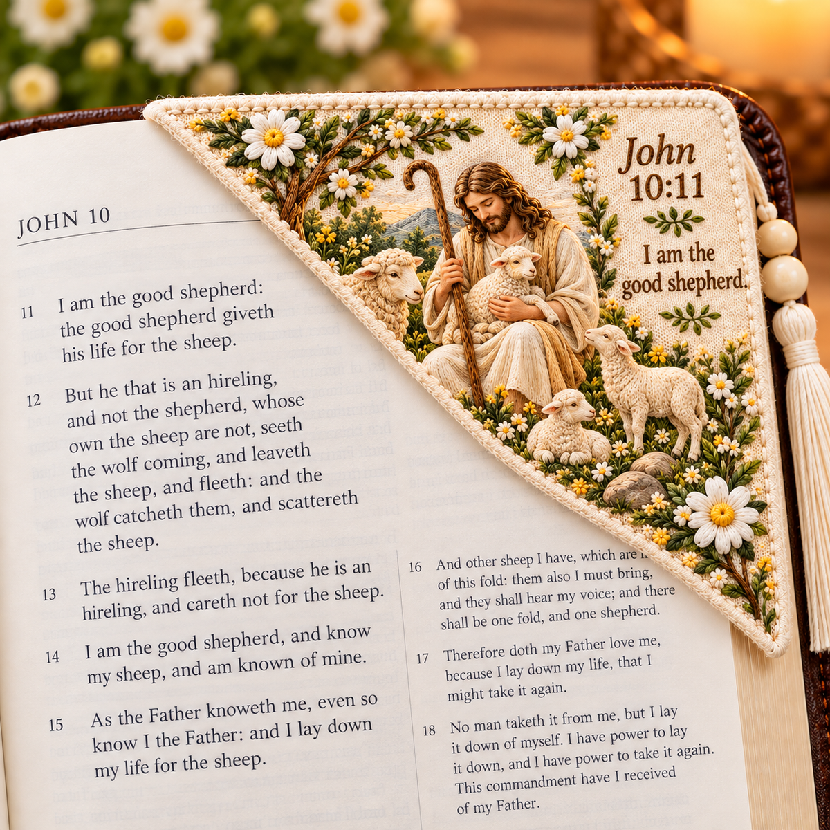 ✝️ Embroidered Bible Corner Bookmarks