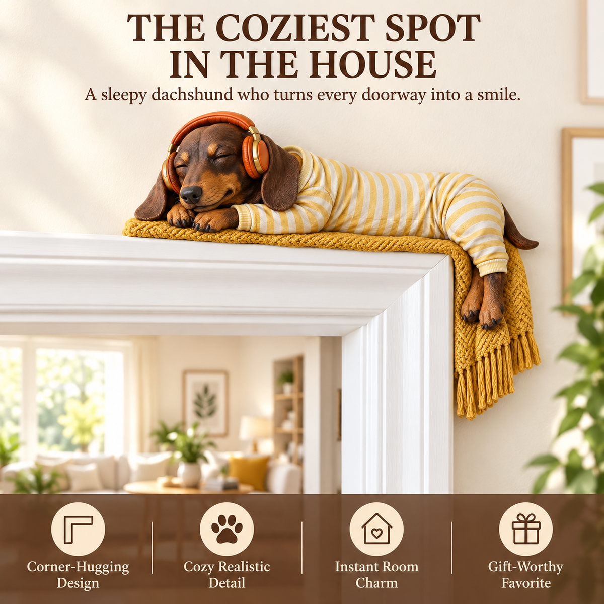 🐶🐶Sleeping Dachshund Door Topper