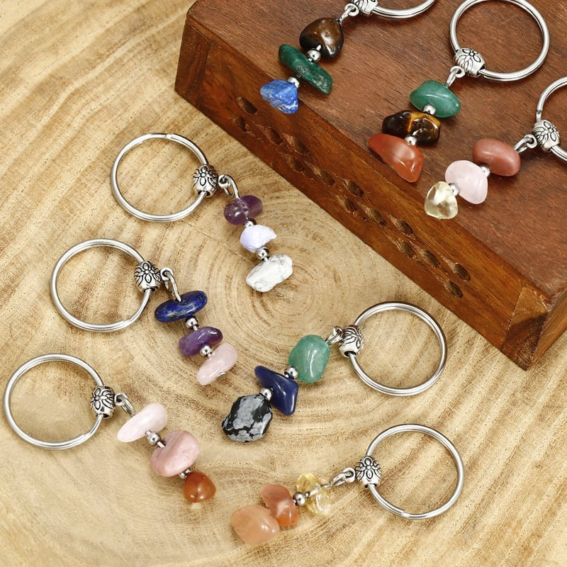✨Handmade Natural Stone Keychain – Carry Positivity Everywhere