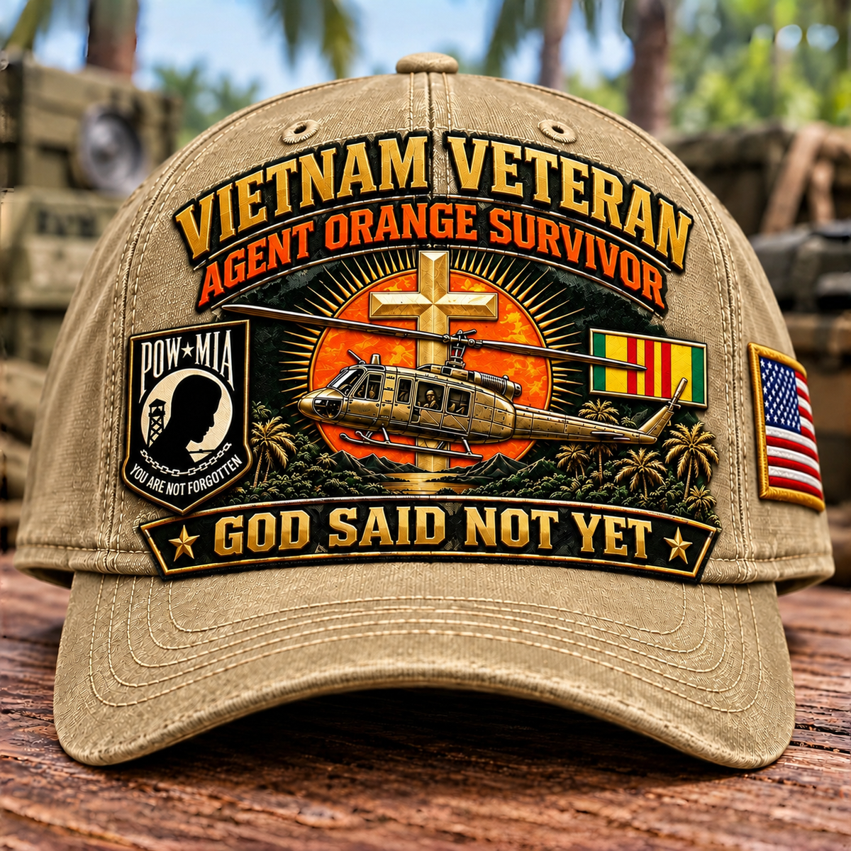 🇺🇸 Last Day Promo: 49% OFF✝️Vietnam Veteran Agent Orange Survivor God Said Not Yet Baseball Cap🎖️