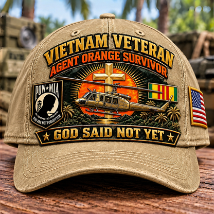 🇺🇸 Last Day Promo: 49% OFF✝️Vietnam Veteran Agent Orange Survivor God Said Not Yet Baseball Cap🎖️