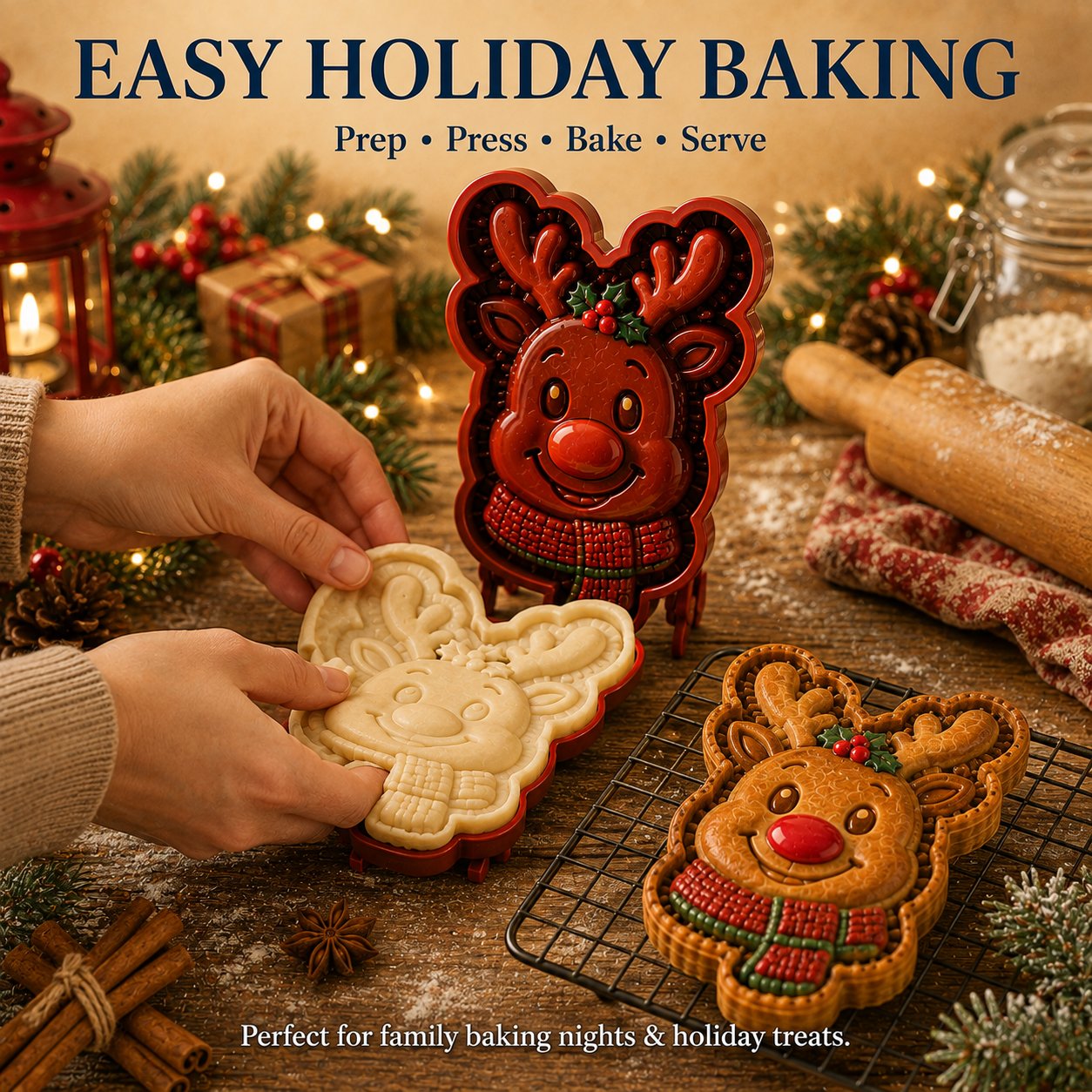 ⏳ Last Day49% OFF – 🎄 9-Design Christmas Mini Pie Mold Collection | Reusable Embossed Molds for Shaping Detailed Santa, Snowman, Reindeer, Tree & Holiday Pies 🥧✨