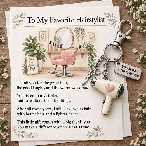 ✨✨ The "You Make a Difference" Appreciation Gift Set – Keychain & Greeting Card ✨