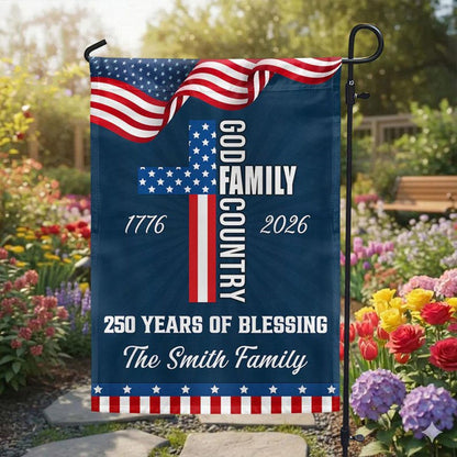 Personalized 250 Years of Blessing Garden Flag