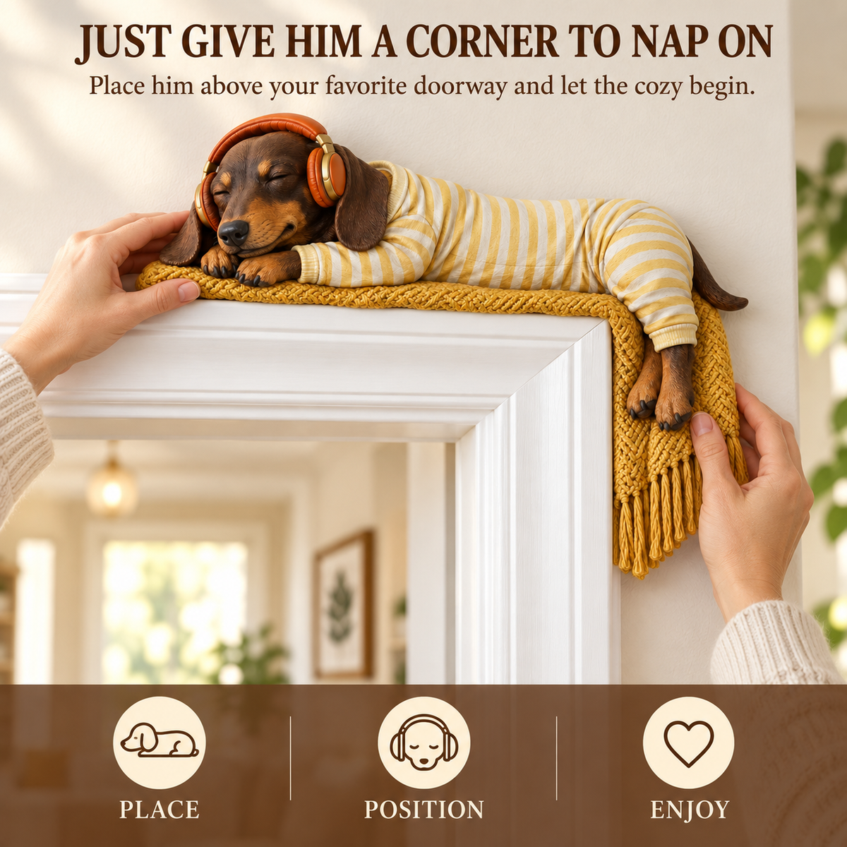 🐶🐶Sleeping Dachshund Door Topper
