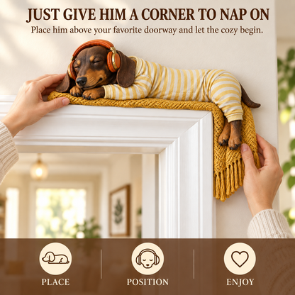🐶Sleeping Dachshund Door Topper