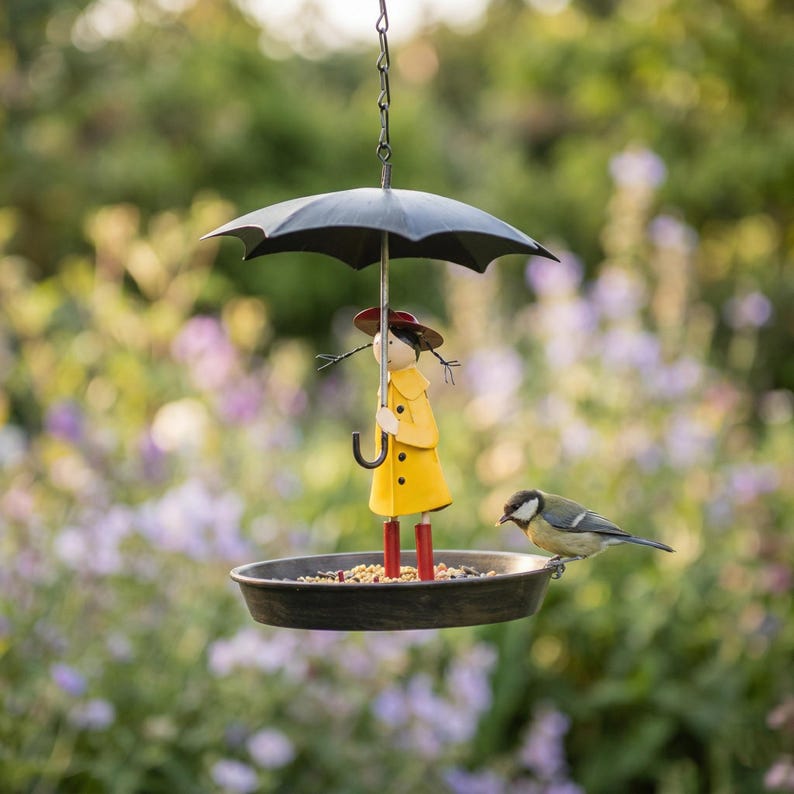 🔥Whimsical Umbrella Girl Bird Feeder, Cute Garden Decor & Perfect Gift for Bird Lovers