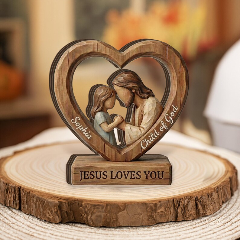 Personalized Child of God Wooden Heart Sign