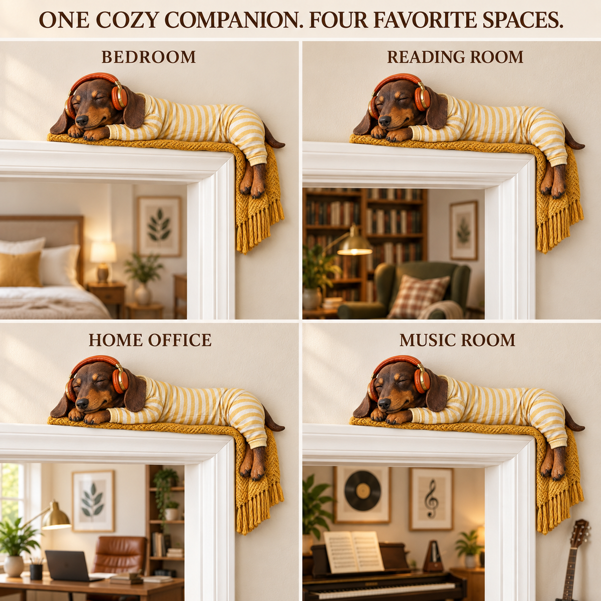 🐶🐶Sleeping Dachshund Door Topper