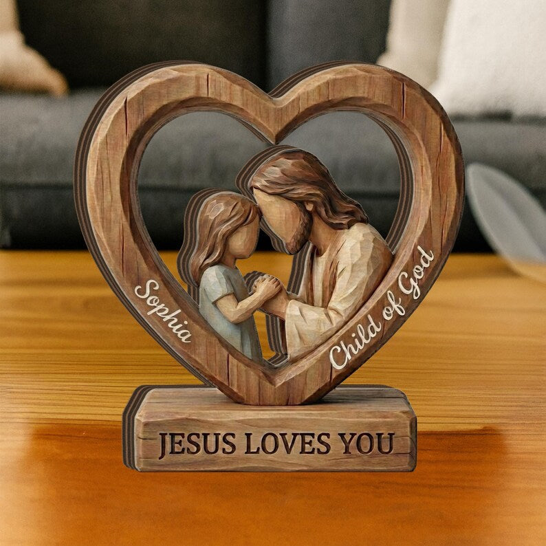 Personalized Child of God Wooden Heart Sign