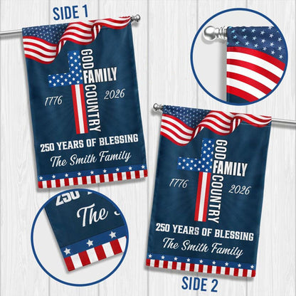 Personalized 250 Years of Blessing Garden Flag