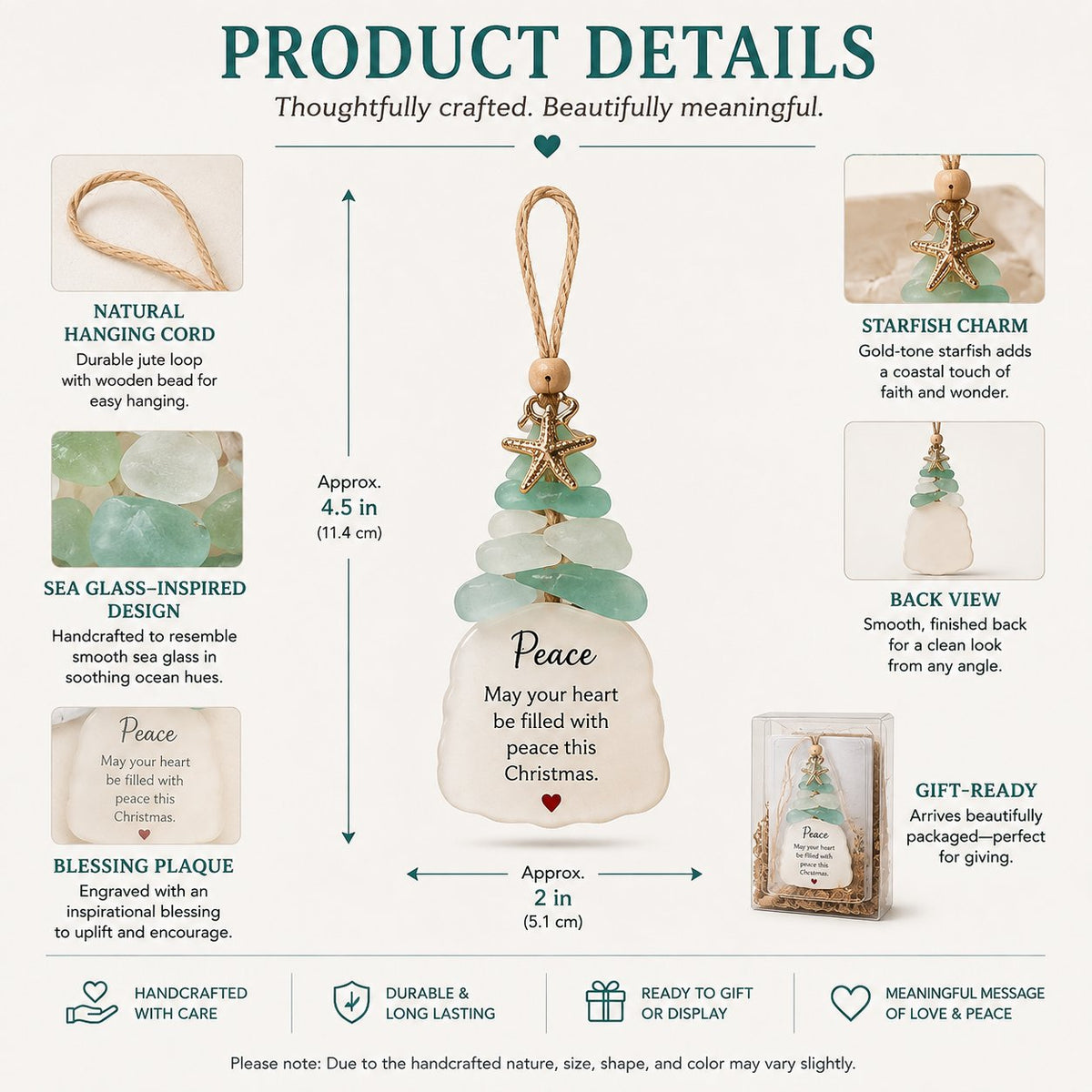 Ocean Blessings Sea Glass Christmas Ornaments