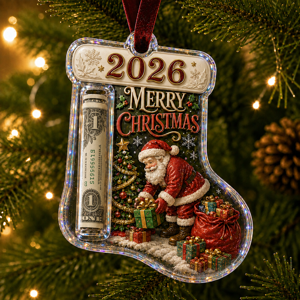 🎅 2026 Christmas Gift 50% Off--Cash Clip Christmas Tree Ornament – Novelty Holiday Money Gift Clip | 9 Festive Styles