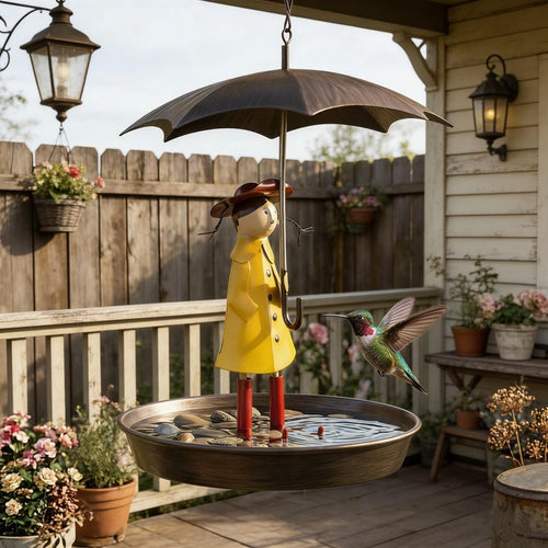 🔥Whimsical Umbrella Girl Bird Feeder, Cute Garden Decor & Perfect Gift for Bird Lovers