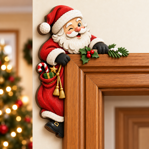 Christmas Peekaboo Door Frame Corner Decor