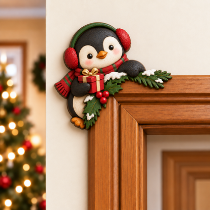 Christmas Peekaboo Door Frame Corner Decor