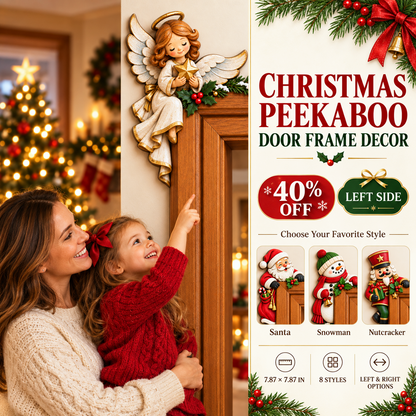 Christmas Peekaboo Door Frame Corner Decor