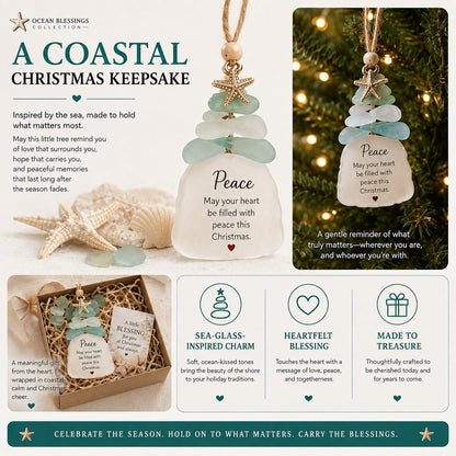 Ocean Blessings Sea Glass Christmas Ornaments