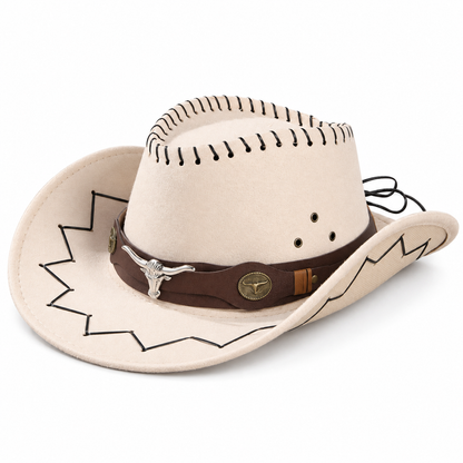 🤠 Longhorn Western Cowboy Hat – For the Spirit That Follows Its Own Trail