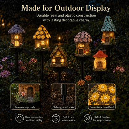 🍄🍄Solar Fairy-Tale Mushroom Cottage Garden Light