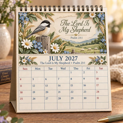 ✝️✝️ 3D Christian Calendar 2027 | 12 Scripture Designs with Nature Scenes, Birds & Flowers for Faith-Filled Homes & Meaningful Gifts 🎁