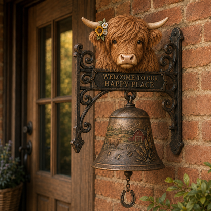 🎅🎅 2026 Christmas Gift 50% Off--🐂Highland Cow Farmhouse Welcome Bell🔔