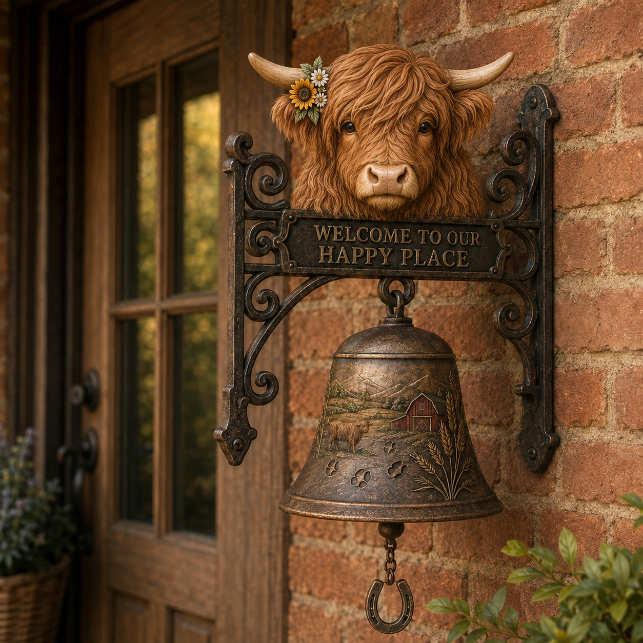 🎅 2026 Christmas Gift 50% Off--🐂Highland Cow Farmhouse Welcome Bell🔔
