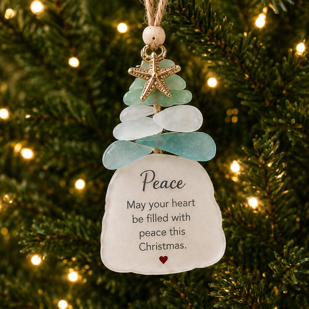 Ocean Blessings Sea Glass Christmas Ornaments
