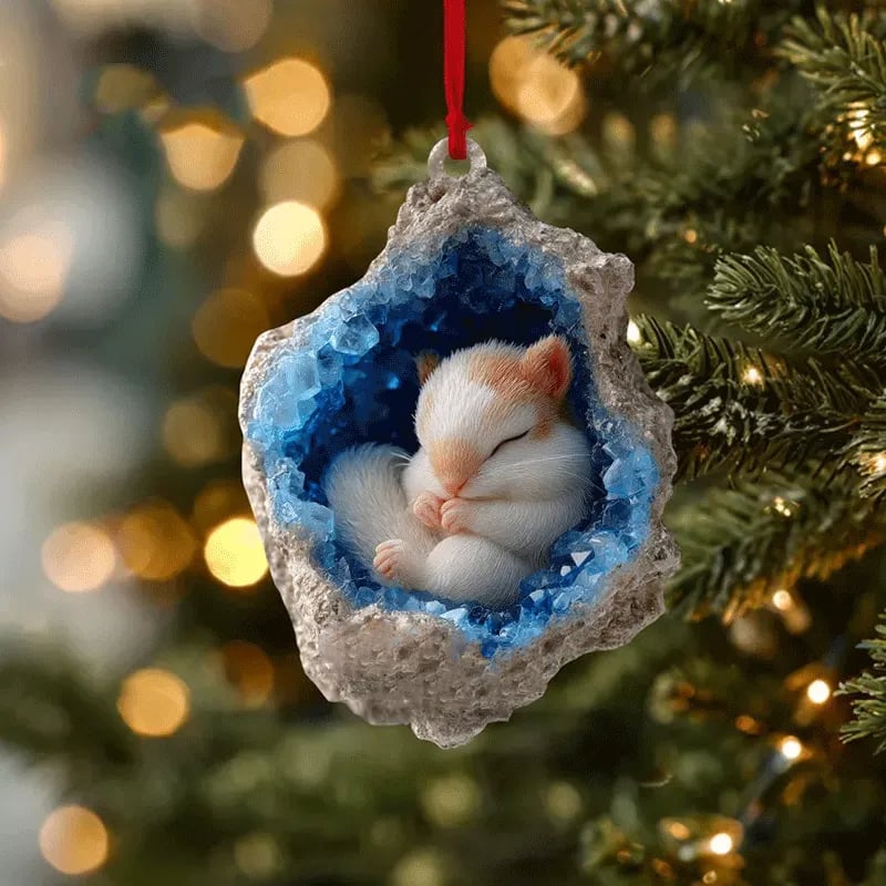 🎄Sleeping Woodland Animals Christmas Ornament