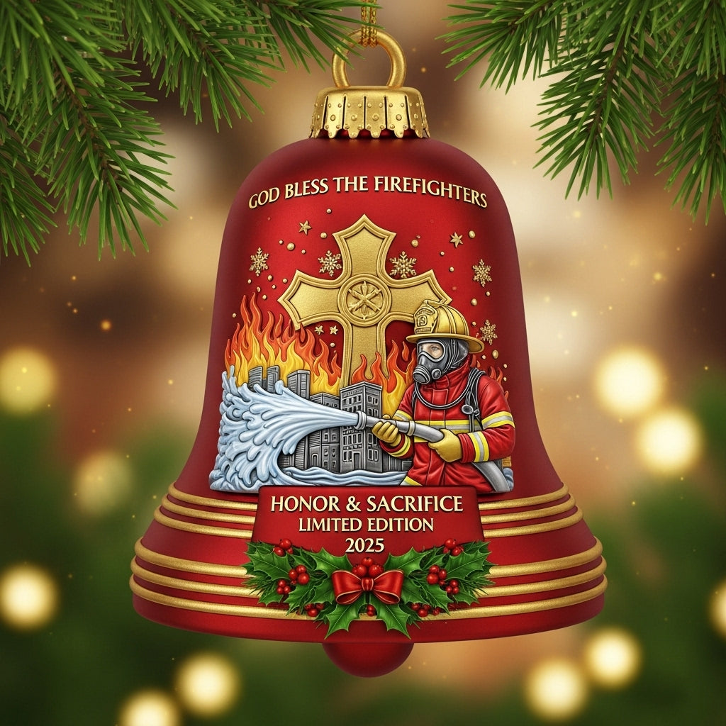 🌲Christmas Gifts--🚒Firefighter Christmas Bell Ornament