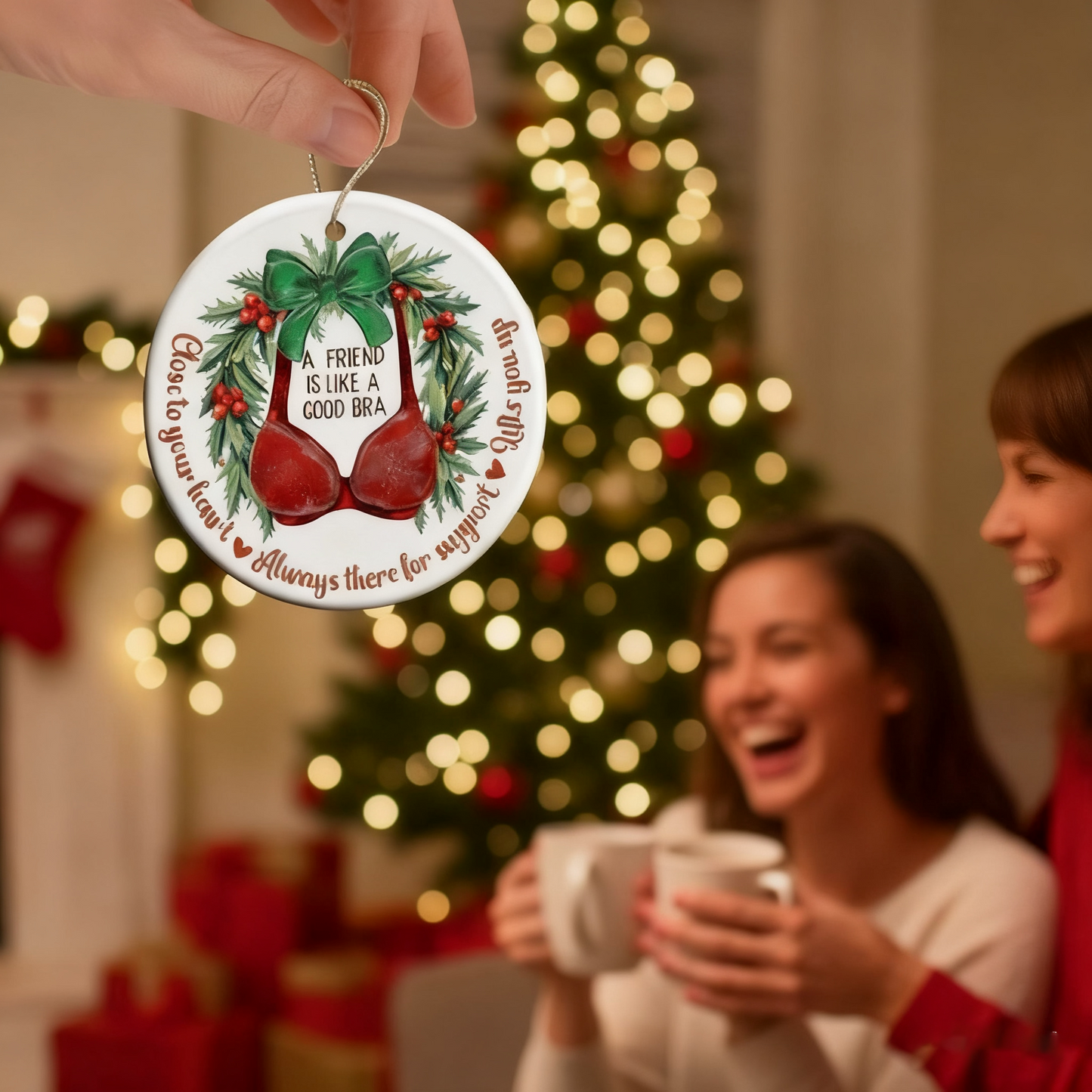 A Good Friend Is Like A Bra Sea Glass Ornament